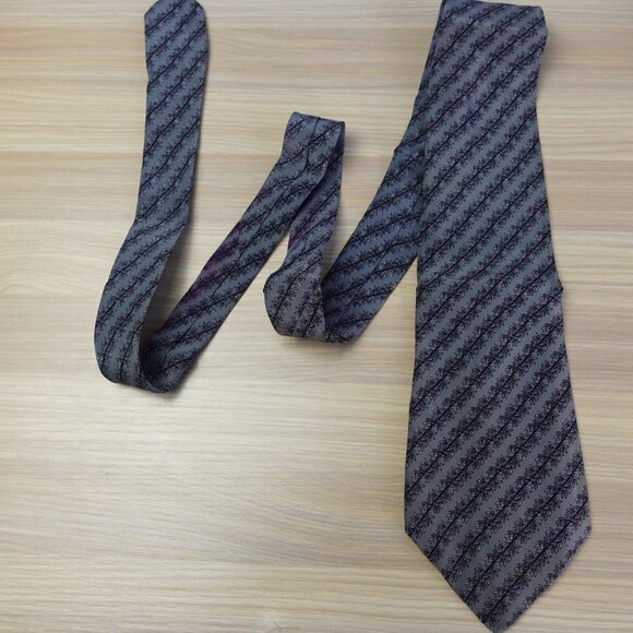Stefano Ricci Neck Tie Mens Blue‎ Striped Silk Garden Nature Leaves Branch ITALY - Picture 1 of 13